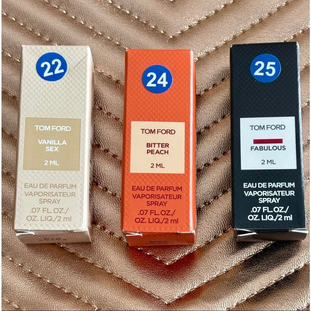 TOM FORD -Trio of Minis, 2 ml Each: Vanilla Sex, Bitter Peach & Fabulous. Unisex
